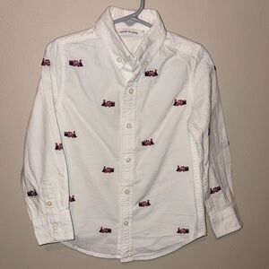 Janie and Jack Train Embroidery Dress Shirt